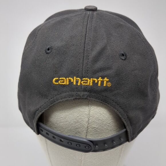Carhartt Snapback Hat Gray One Size Adjustable Embroidered Patch Logo 6 Panel - Picture 5 of 8